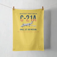 Thumbnail for C-21A Learjet Small Jet Big Mission design on yellow towel