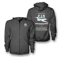 Thumbnail for Cessna Citation 560 - Citation V design on dark gray premium zipped hoodie, double-side print
