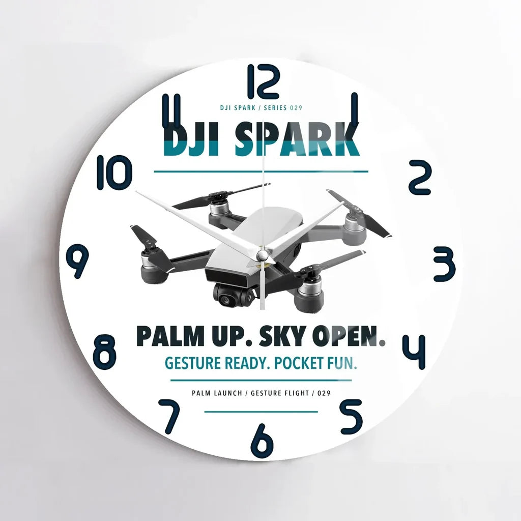DJI Spark design on white no frame wall clock
