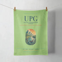 Thumbnail for Sultan Hasanuddin Airport (UPG) design on light green towel