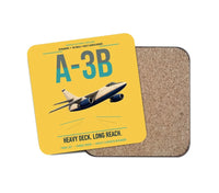 Thumbnail for A-3B Skywarrior design on yellow 1 piece coaster