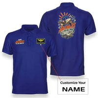 Thumbnail for SIGNAL 652 - Dawn Answers To The Throttle - Double-Side Polo design on blue double side polo with custom name badge