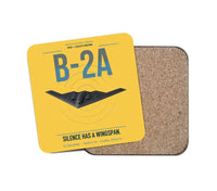 Thumbnail for B-2A Spirit design on yellow 1 piece coaster