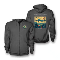Thumbnail for VINTAGE G4501 - The Blackout Landing - Premium Zipped Hoodie design on darkgray