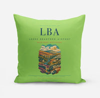 Thumbnail for Leeds Bradford Airport (LBA) design on light green pillow