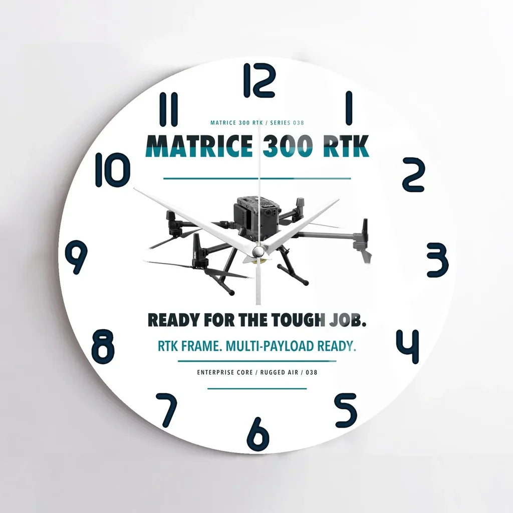 DJI Matrice 300 RTK design on white no frame wall clock