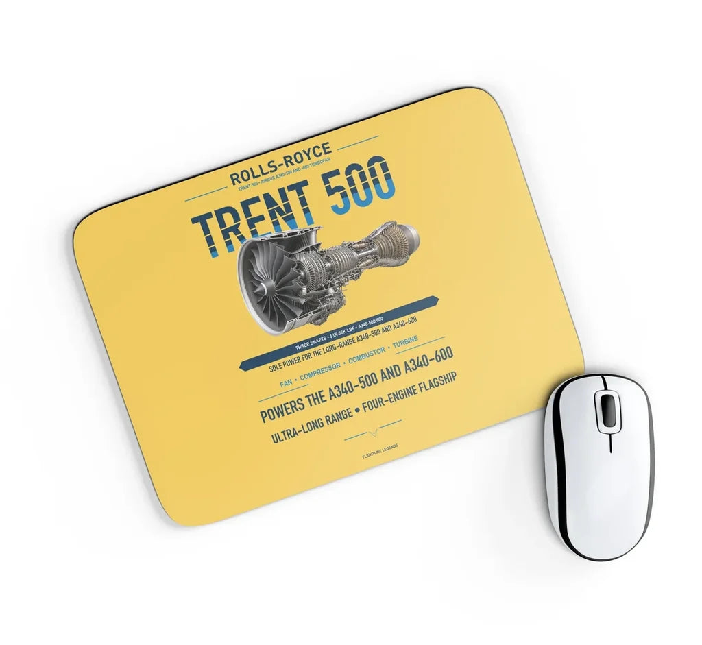 TRENT 500 design on yellow rectangle mouse pad