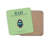 Thumbnail for Bahrain International Airport (BAH) design on light green 1 piece coaster