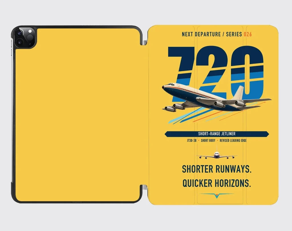Boeing 720B design on yellow ipad tablet case