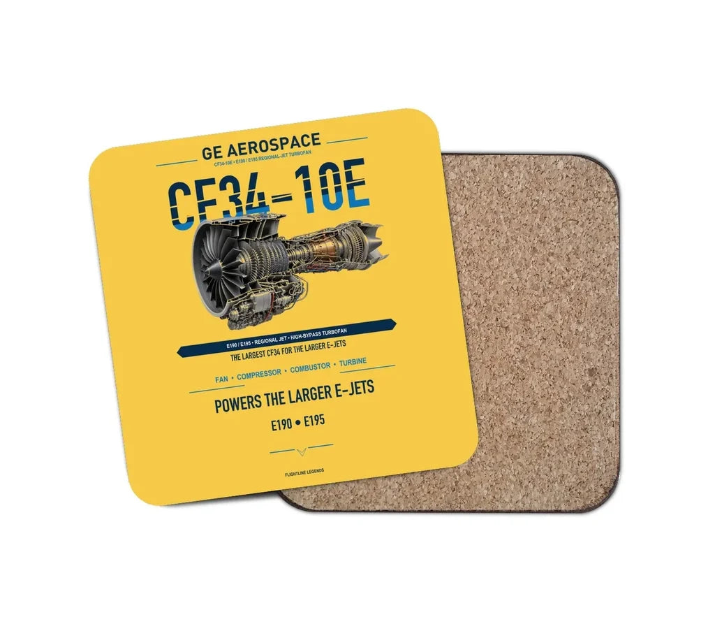 CF34-10E design on yellow 1 piece coaster