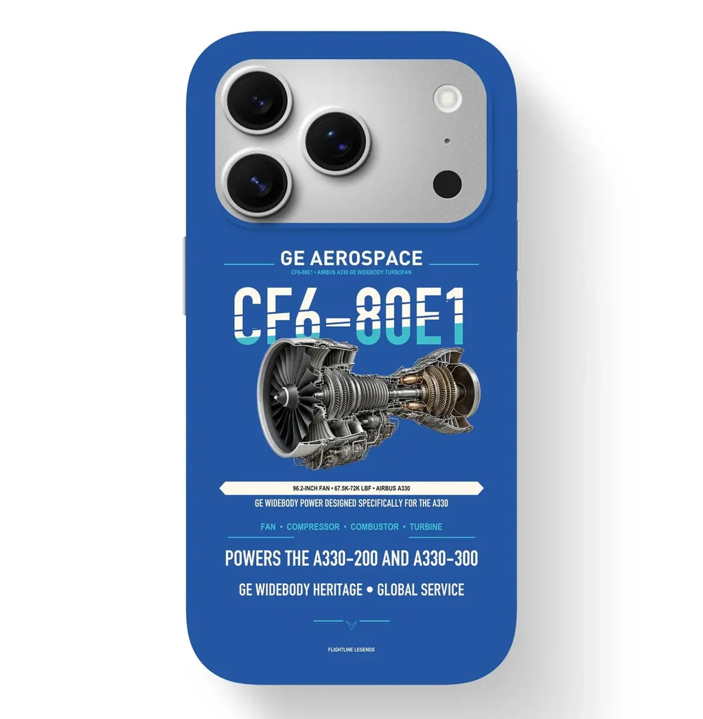 CF6-80E1 Case design on blue iphone case