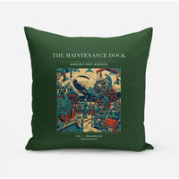 Thumbnail for VINTAGE G4094 - The Maintenance Dock - Designed Pillows design on darkgreen