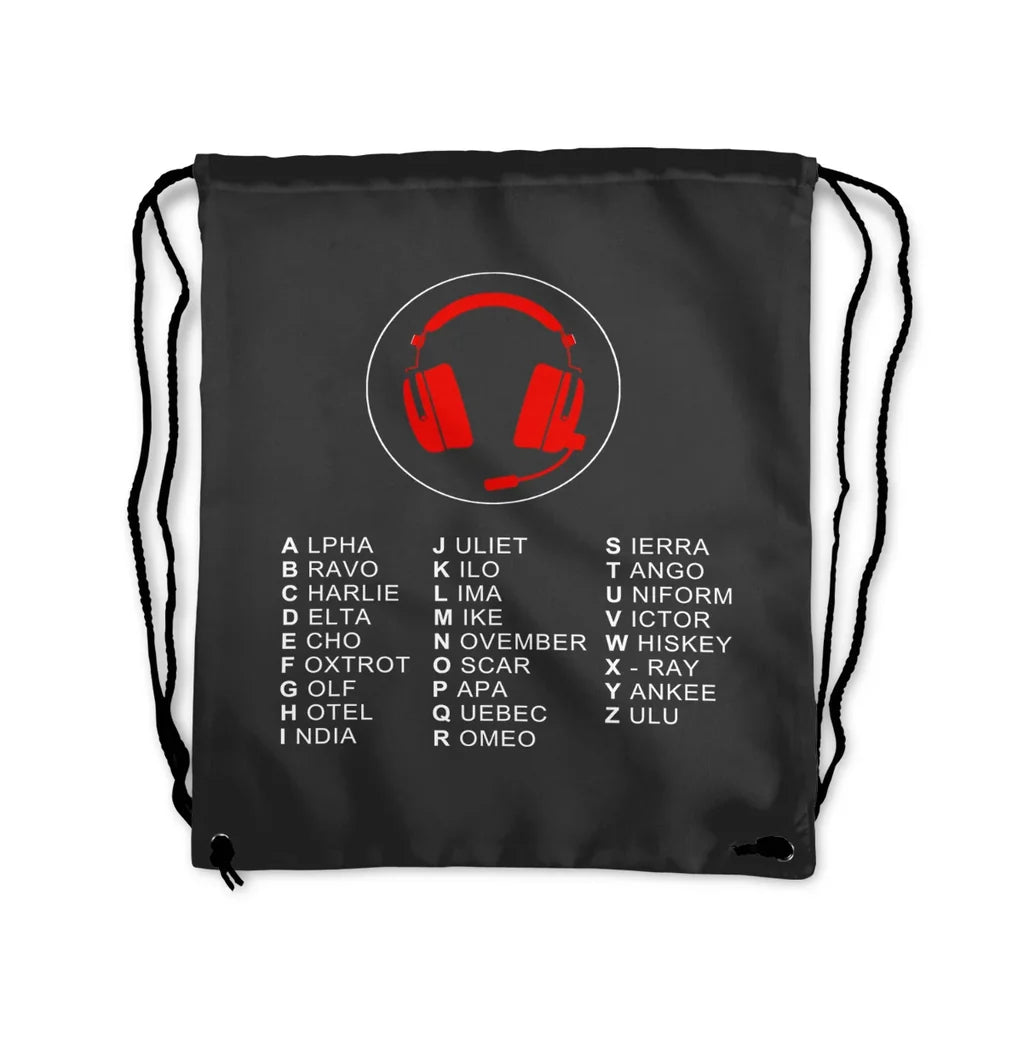 Aviation Alphabet Drawstring Bag - view 3