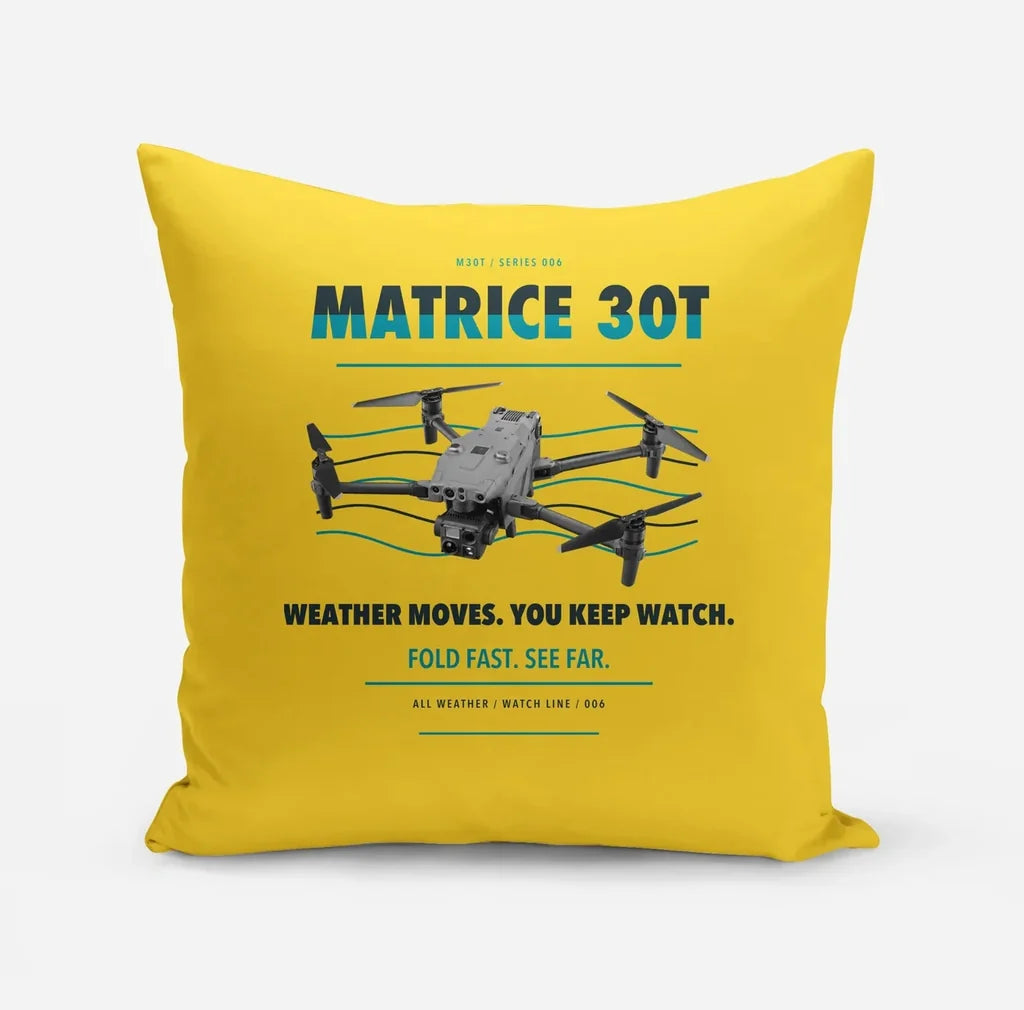 DJI Matrice 30T design on yellow pillow