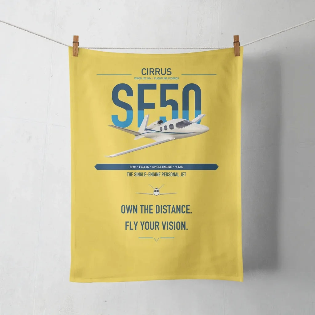 Cirrus Vision Jet G2+ design on yellow towel