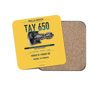 Thumbnail for TAY 650 design on yellow 1 piece coaster
