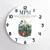 Thumbnail for Maputo International Airport (MPM) design on white no frame wall clock