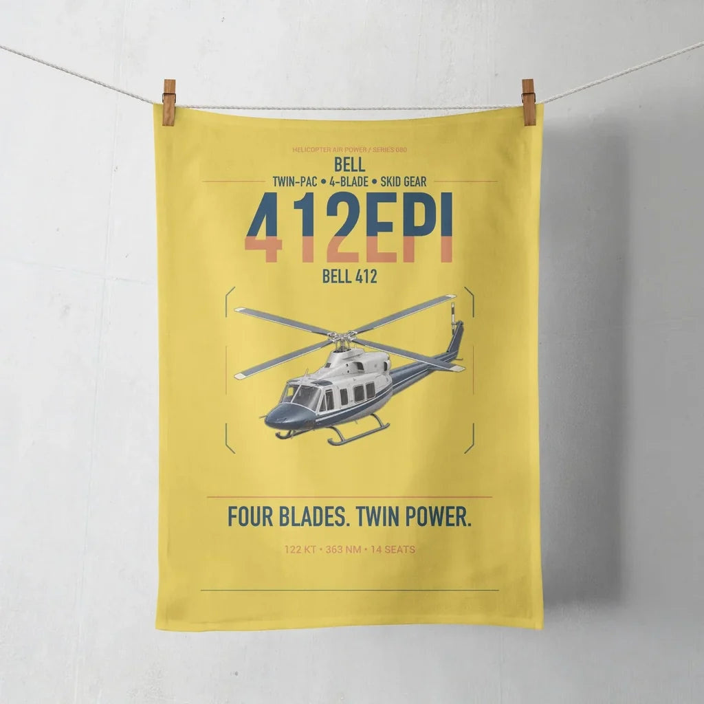 Bell 412EPI design on yellow towel