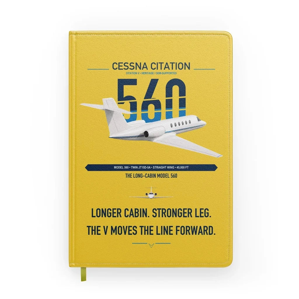 Cessna Citation 560 - Citation V design on yellow notebook