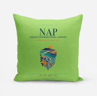 Thumbnail for Naples International Airport (NAP) design on light green pillow