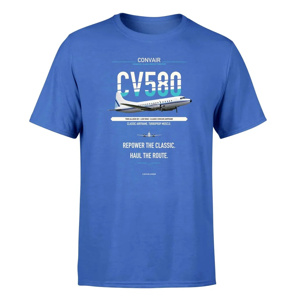 Convair 580 design on blue single side