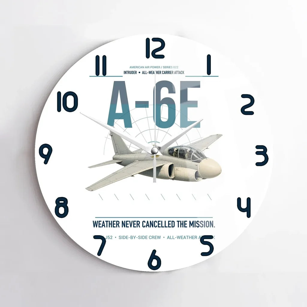 A-6E Intruder design on white no frame wall clock