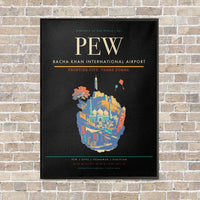 Thumbnail for Bacha Khan International Airport PEW - Canvas Framed - Black