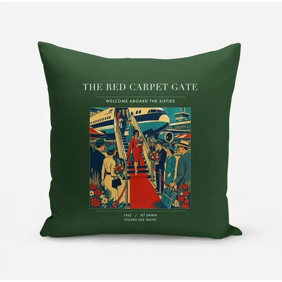 VINTAGE G4124 - The Red Carpet Gate - Designed Pillows design on darkgreen