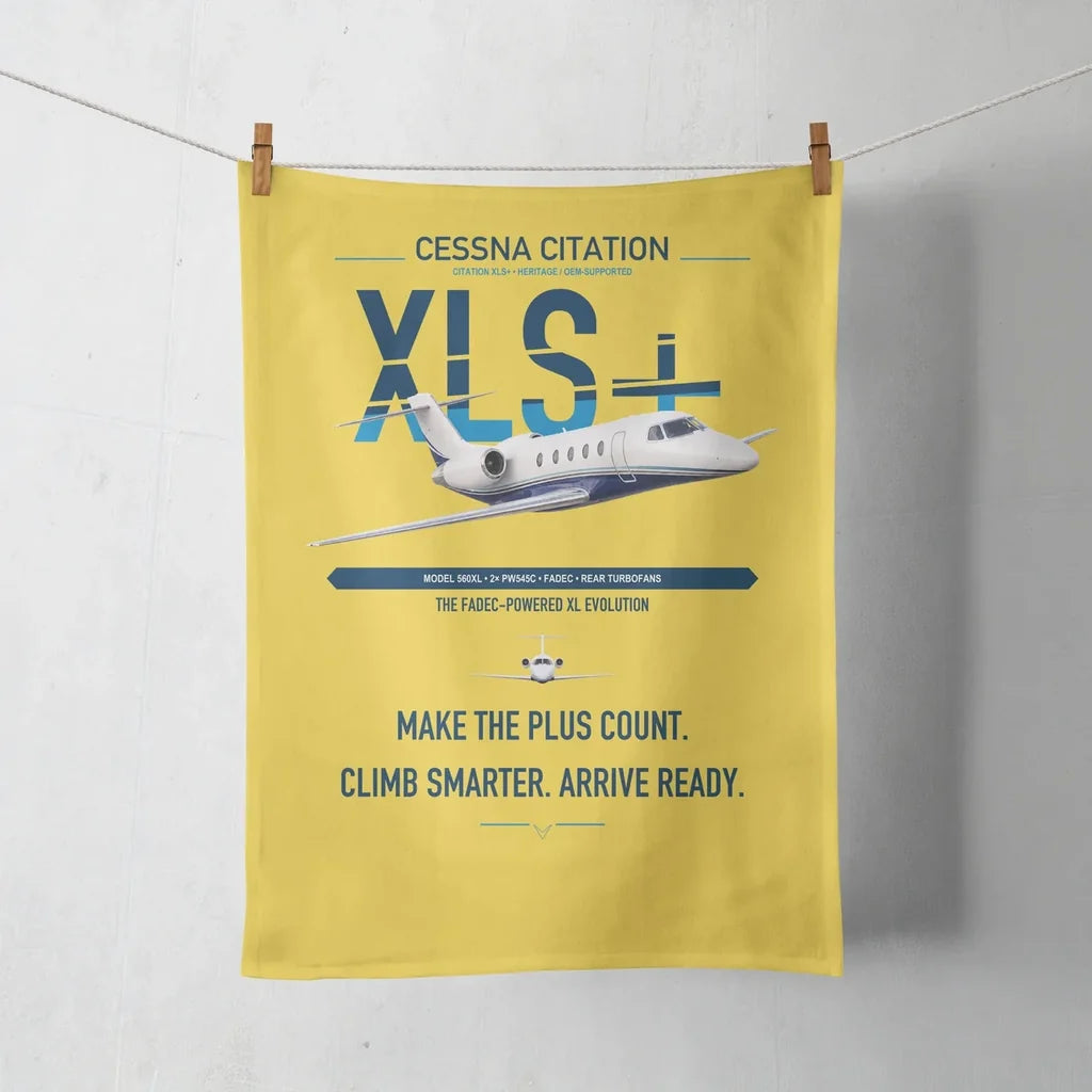 Cessna Citation XLSPlus design on yellow towel