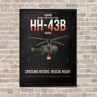 Thumbnail for Kaman HH-43B Huskie vertical canvas print - framed - black background