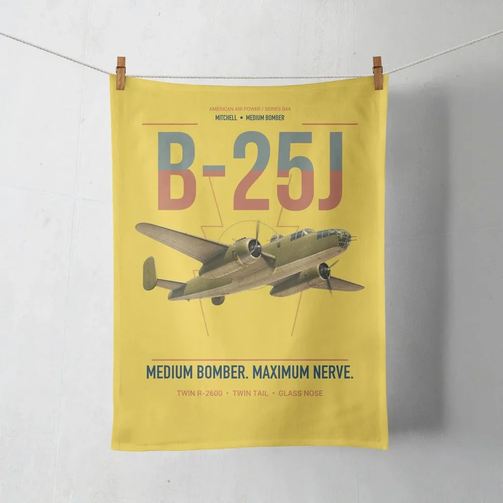 B-25J Mitchell design on yellow towel