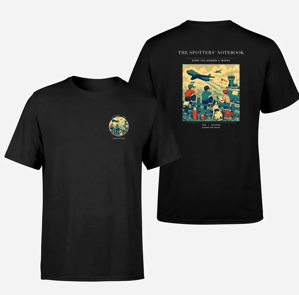 VINTAGE G4384 - The Spotters' Notebook - Double-Side T-Shirt design on black double side t shirt