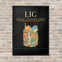 Thumbnail for Limoges – Bellegarde Airport LIG vertical canvas print - framed - black background
