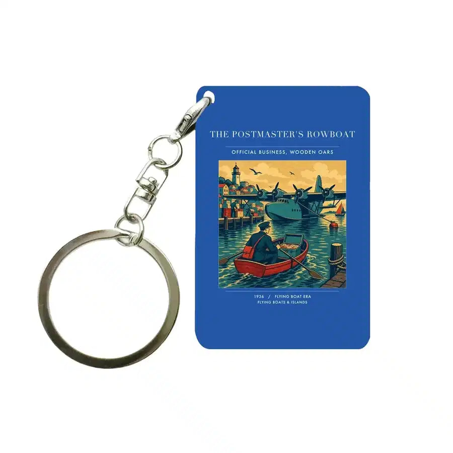 VINTAGE G4278 - The Postmaster's Rowboat - Designed Key Chain design on blue