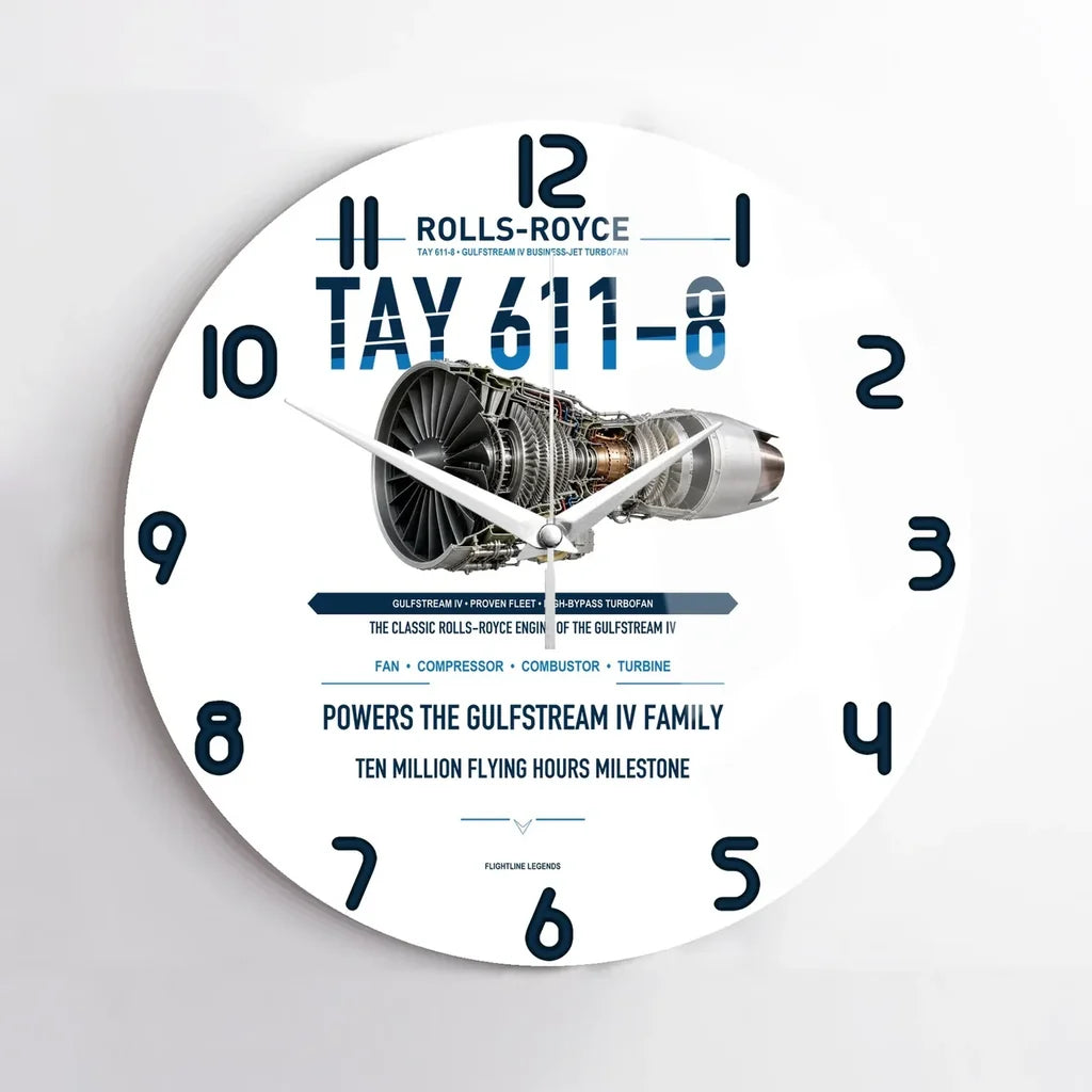 TAY 611-8 design on white no frame wall clock