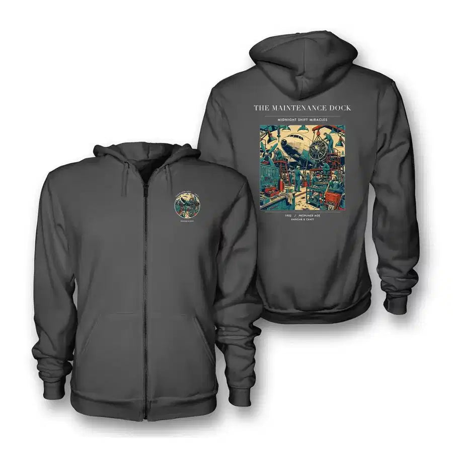 VINTAGE G4094 - The Maintenance Dock - Premium Zipped Hoodie design on darkgray