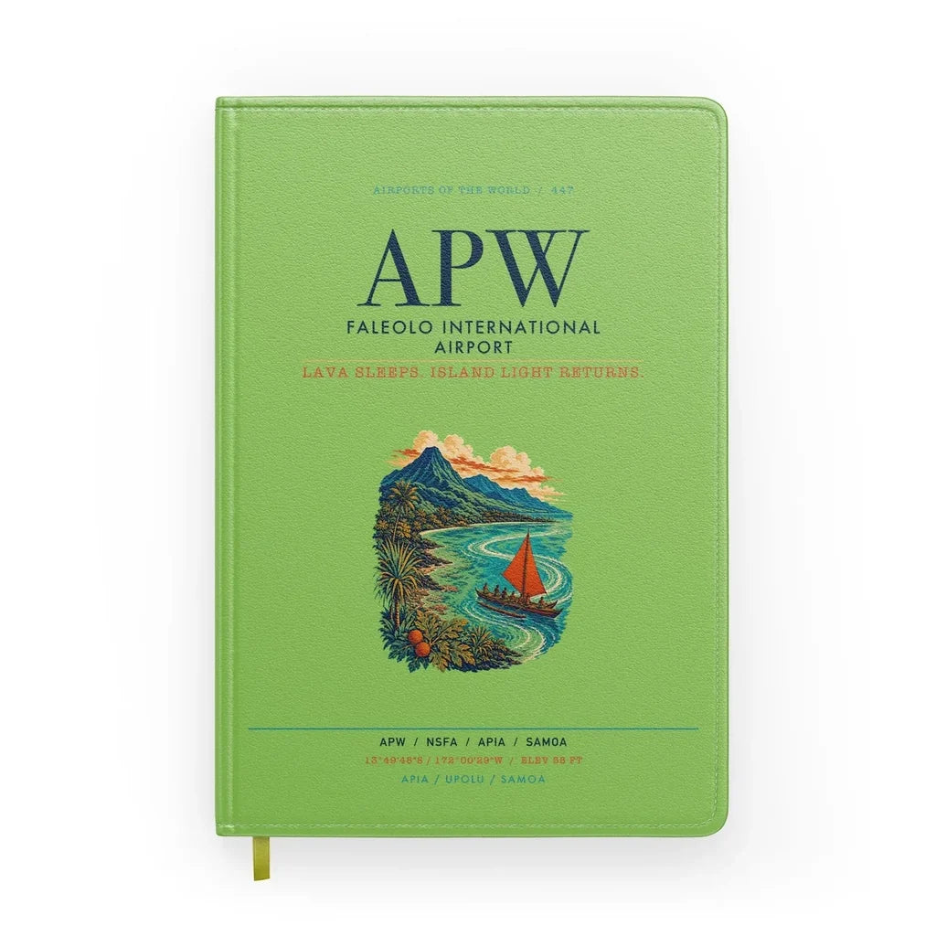 Faleolo International Airport (APW) design on light green notebook