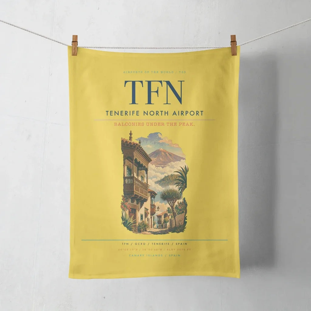 Tenerife North Airport (TFN) design on yellow towel