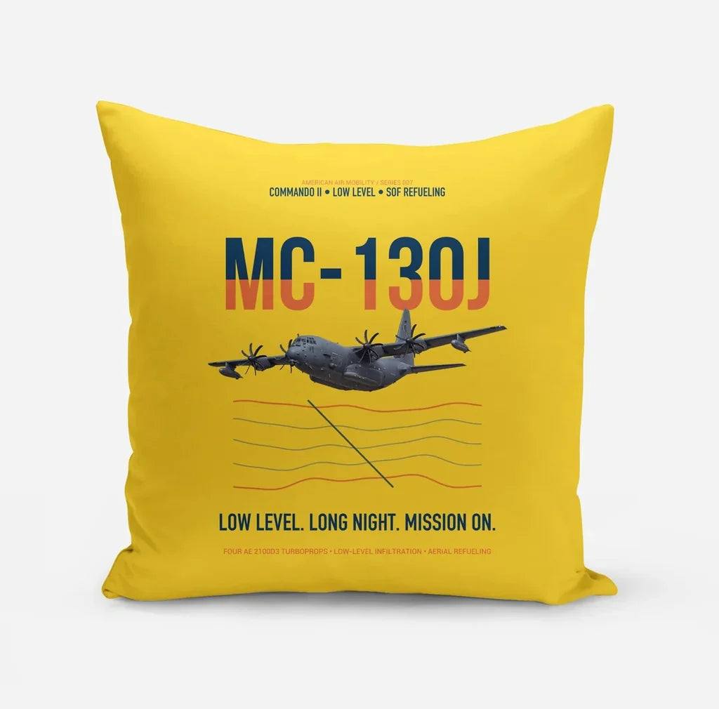 MC-130J COMMANDO II design on yellow pillow