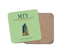 Thumbnail for Monterrey International Airport (MTY) design on light green 1 piece coaster