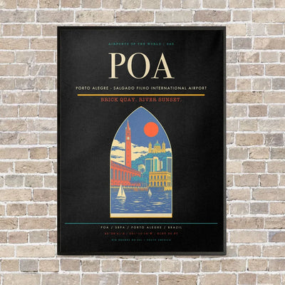 Porto Alegre - Salgado Filho International Airport POA - Canvas Framed - Black