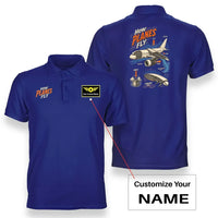 Thumbnail for SIGNAL 616 - How Planes Fly V2 - Double-Side Polo design on blue double side polo with custom name badge