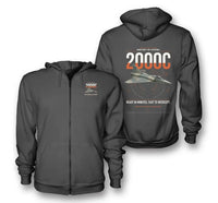 Thumbnail for Dassault Mirage 2000C RDI design on dark gray premium zipped hoodie, double-side print