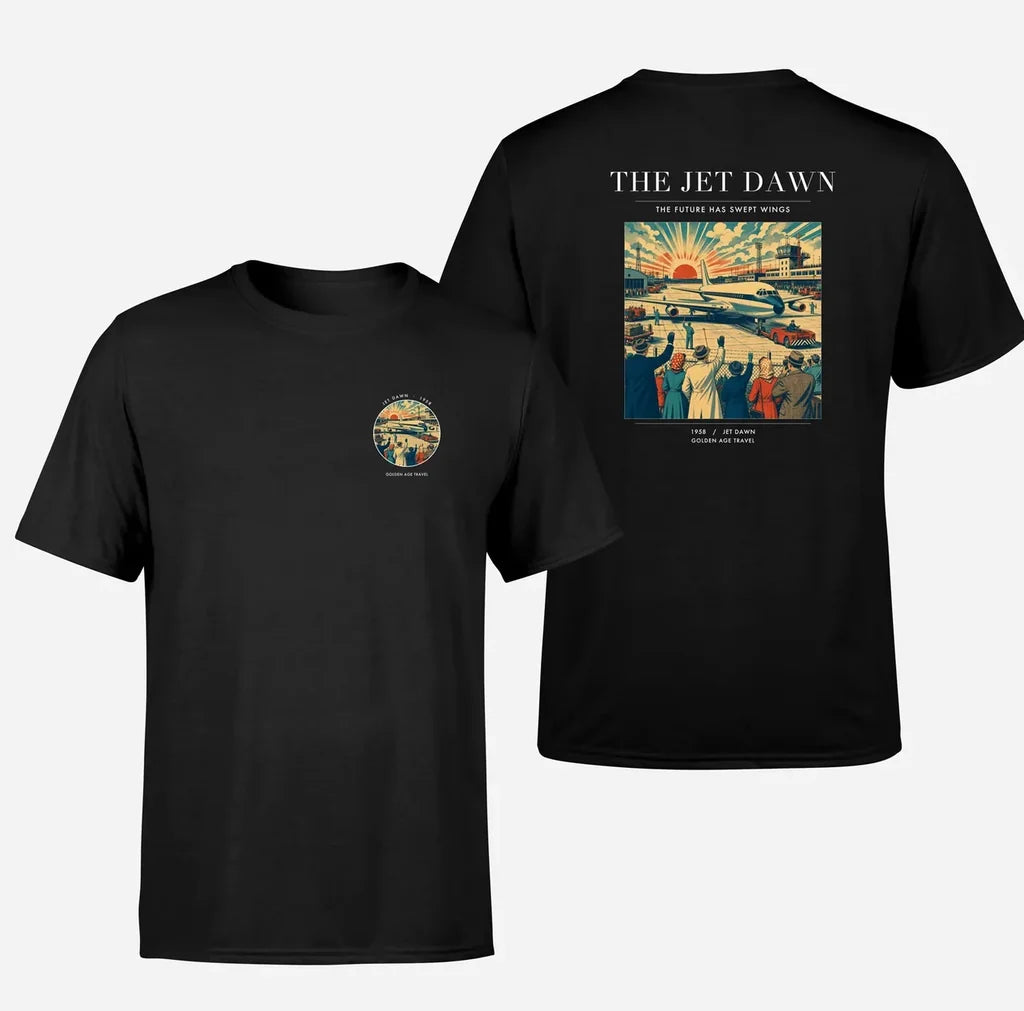 VINTAGE G4113 - The Jet Dawn - Double-Side T-Shirt design on black double side t shirt