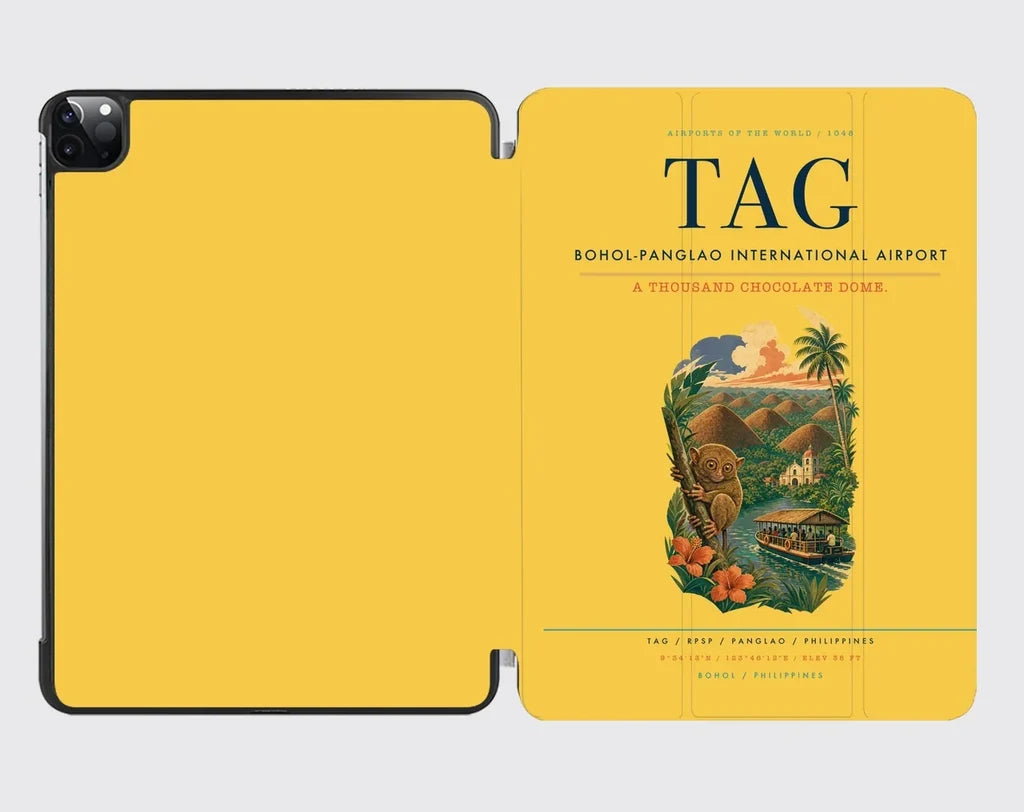 Bohol-Panglao International Airport (TAG) design on yellow ipad tablet case