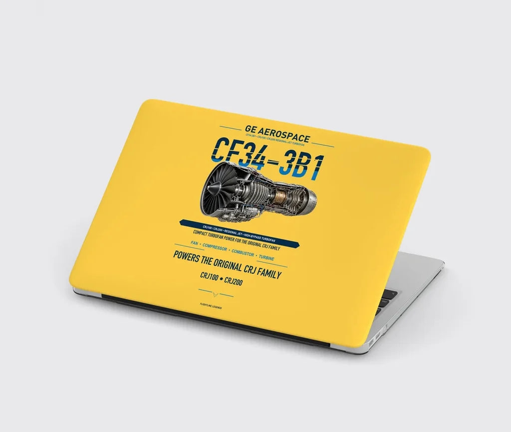 CF34-3B1 design on yellow MacBook case