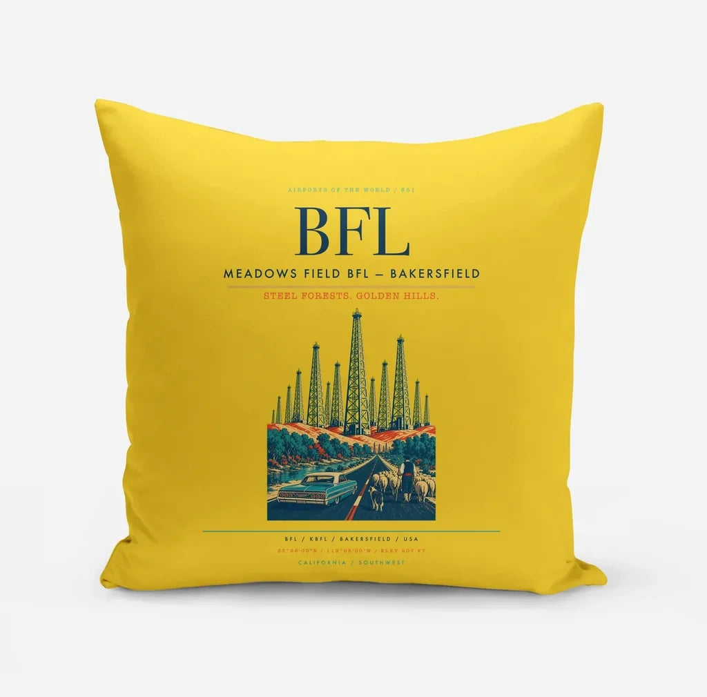 Meadows Field (BFL) design on yellow pillow
