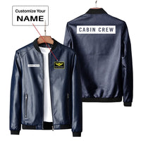 Thumbnail for Cabin Crew Text Leather Jacket - view 3