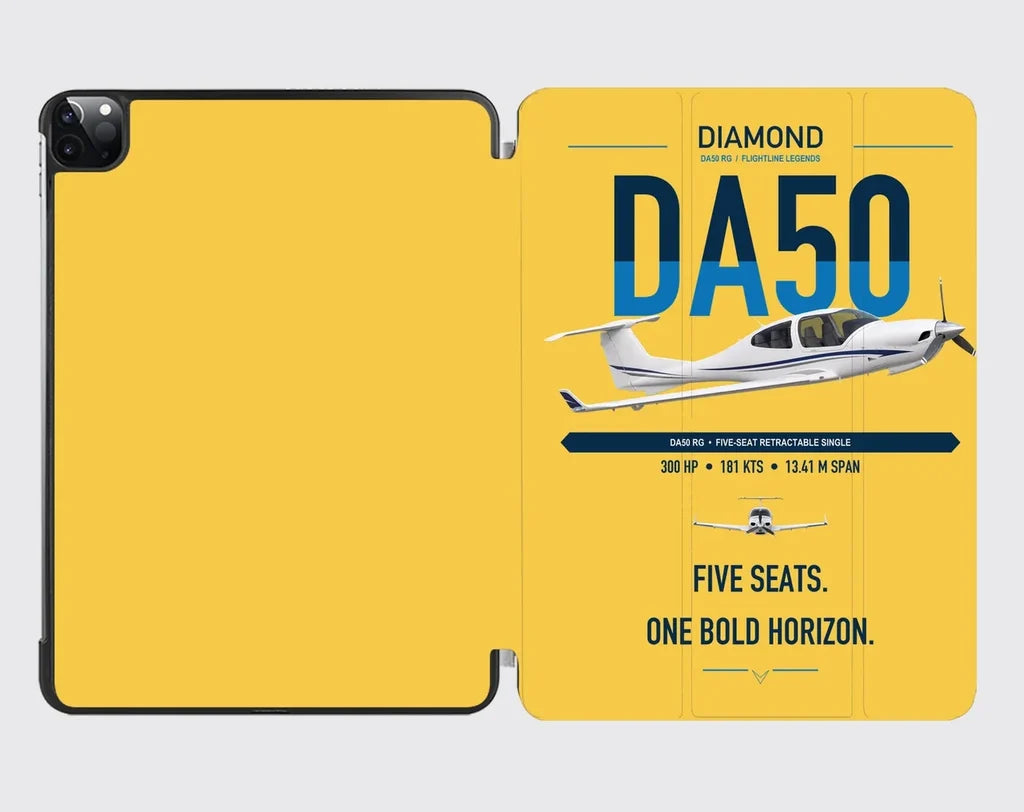 Diamond DA50 RG design on yellow ipad tablet case