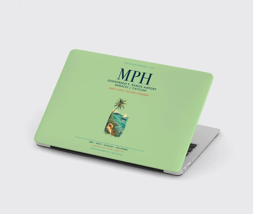 Godofredo P. Ramos Airport Boracay Caticlan (MPH) design on light green MacBook case